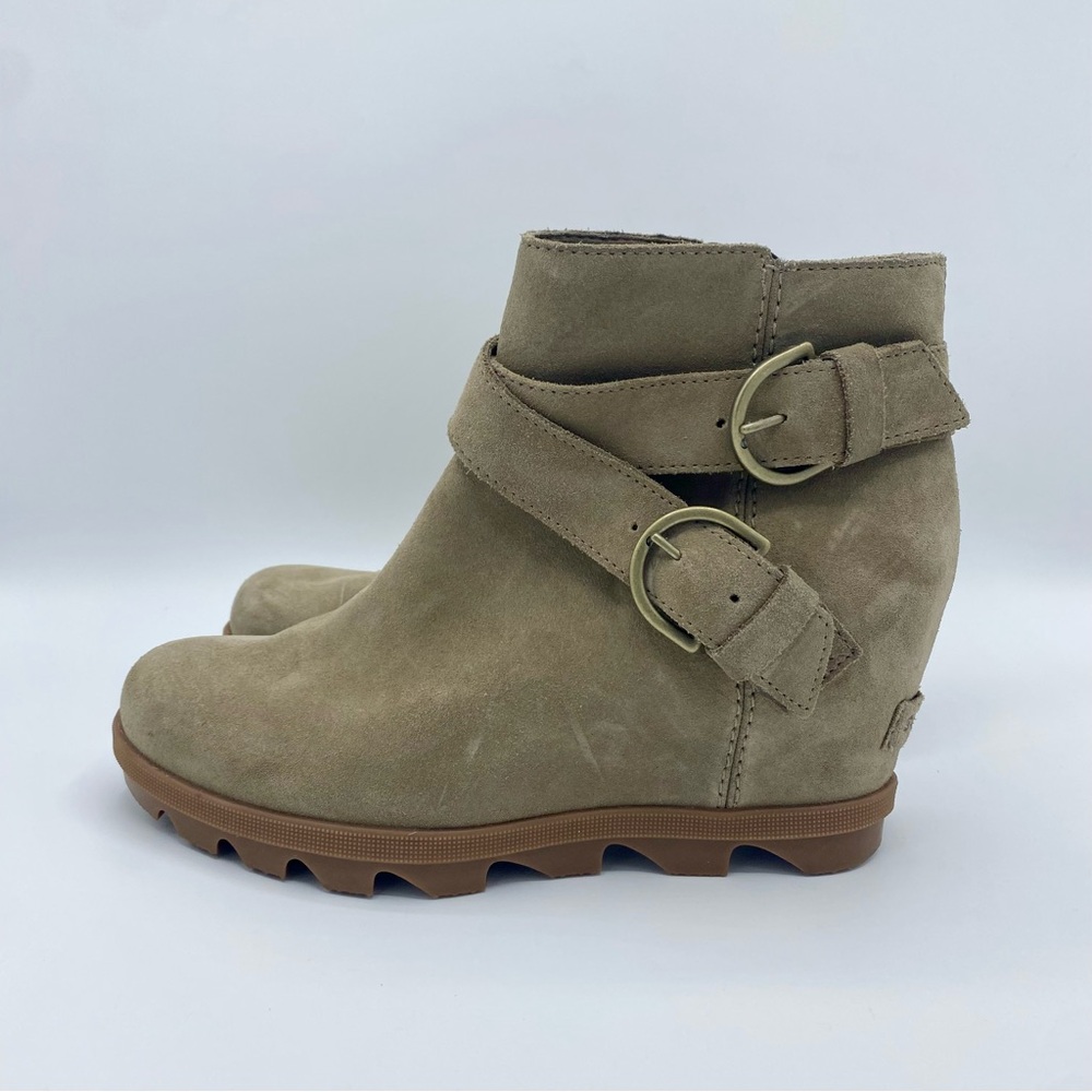 Sorel Khaki II Joan Of Arctic Wedge II Buckle Ankle Boot Size 7.5 - Picture 9 of 14